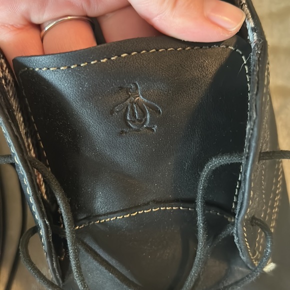 Original Penguin Mens Black Leather Shoes - Picture 8 of 8
